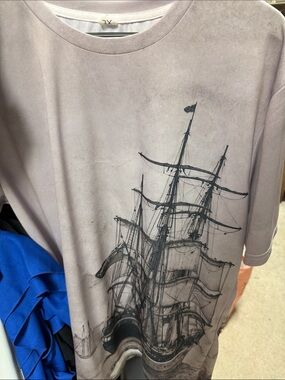 Nautical tall ship T-shirt unisex 24” ptp